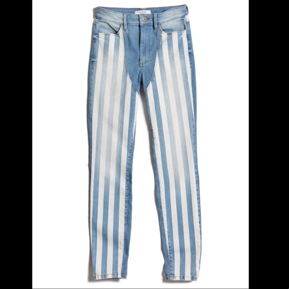 Guess x ASAP Rocky Striped Ankle Zip Jeans Sz 26 - Picture 15 of 15